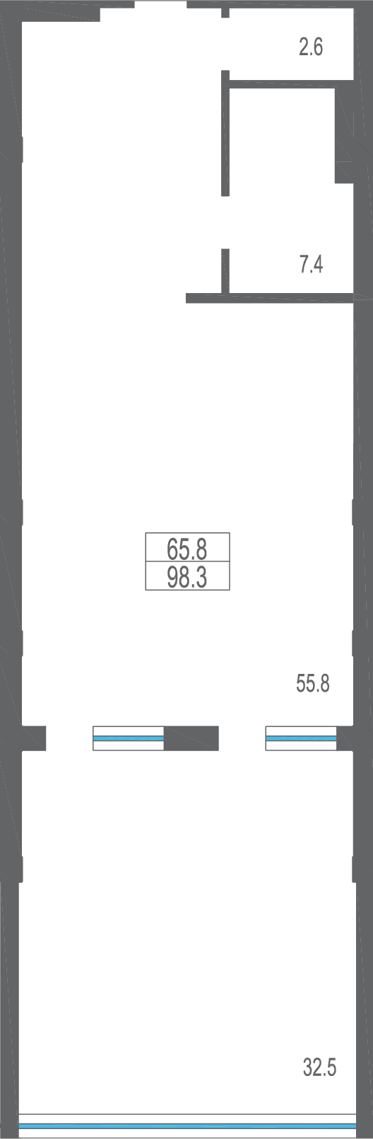 Планировка: Студия · 98,3 м²