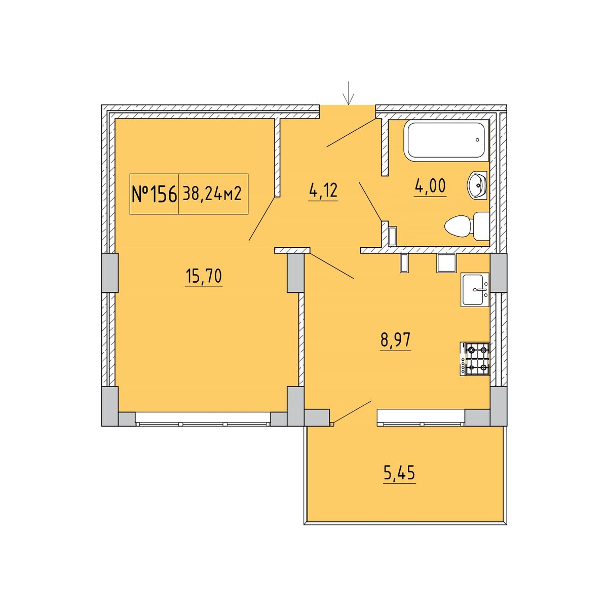Планировка: Лот · 34,42 м²