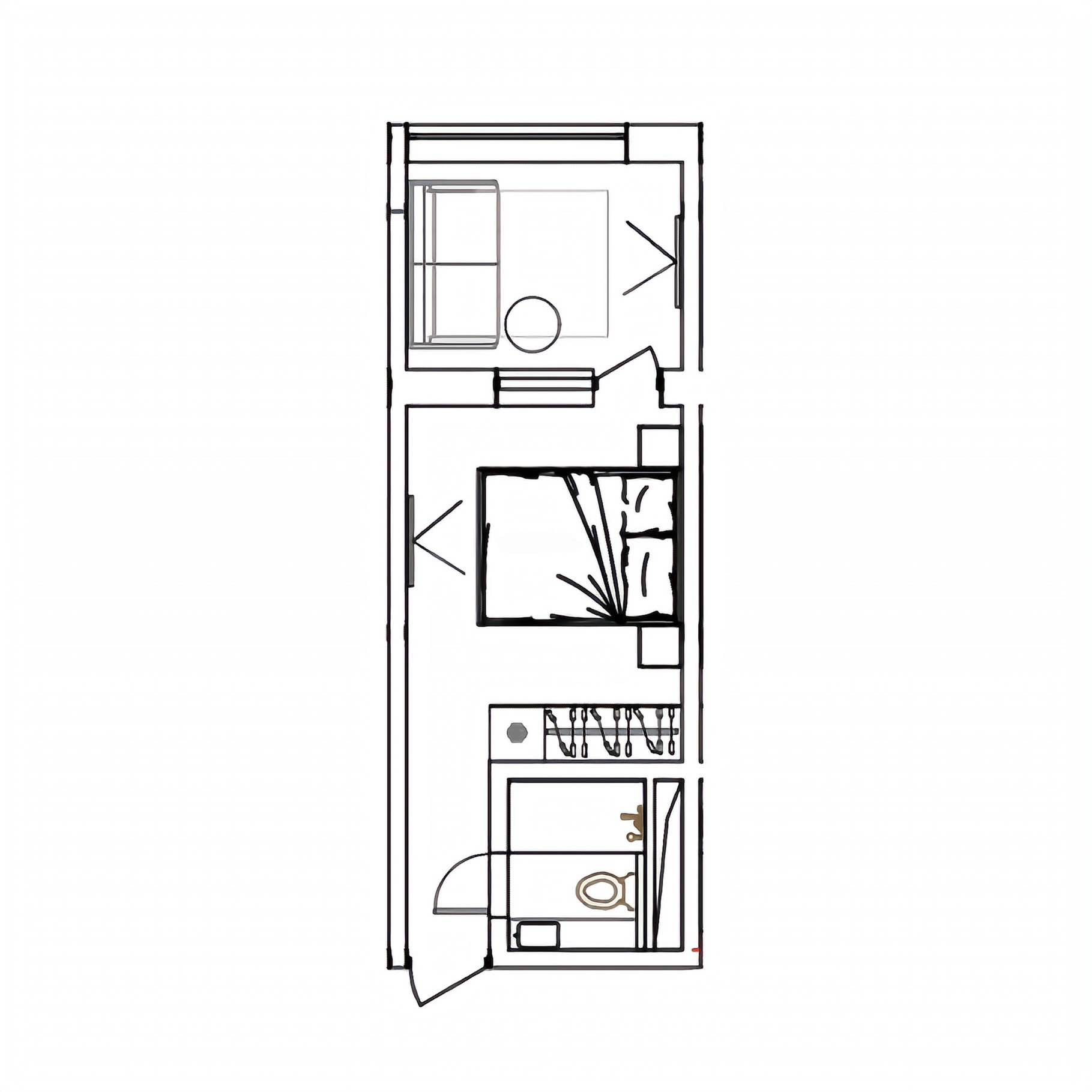 Планировка: Апартаменты · 23,4 м²