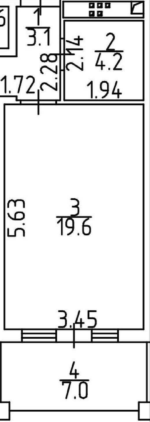 Планировка: 1-комнатная · 33,9 м²