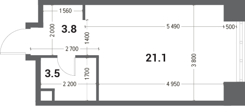 Планировка: Студия · 28,4 м²