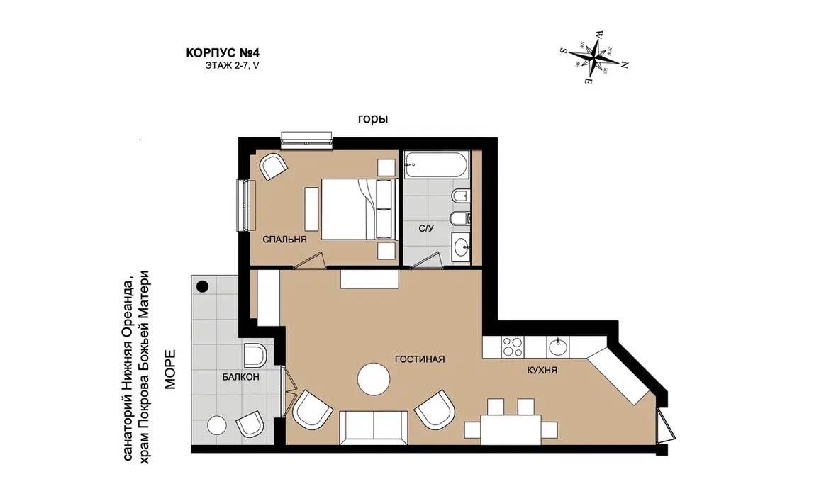 Планировка: 2-комнатная · 66 м²