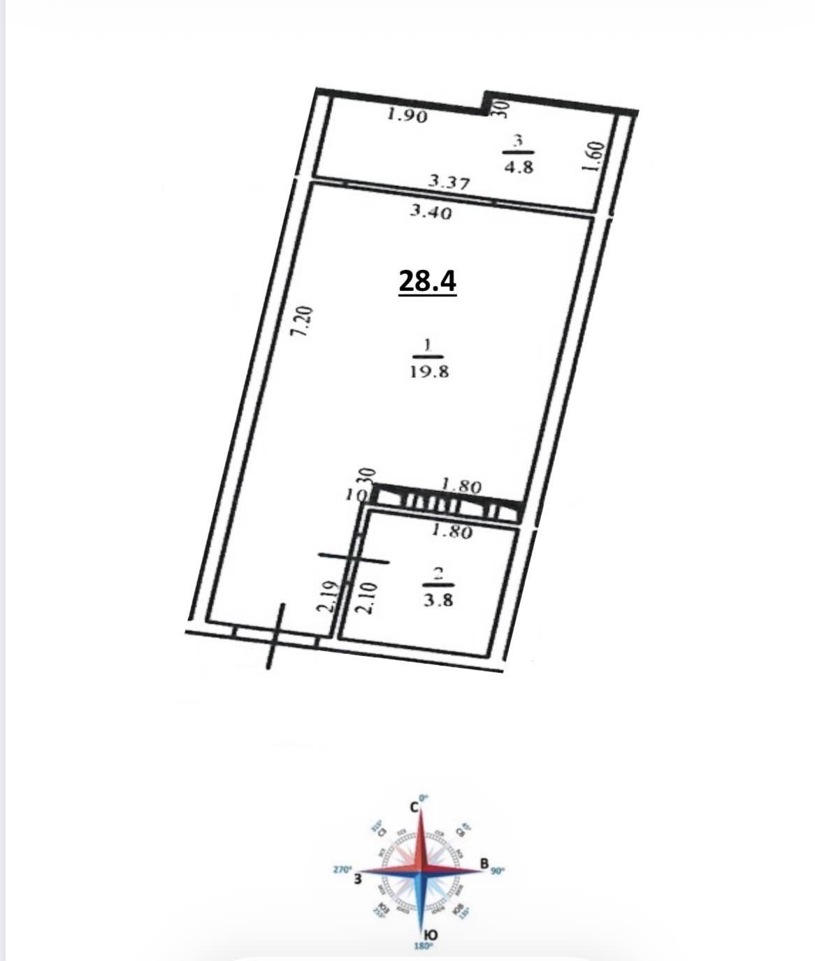 Планировка: Студия · 28,4 м²