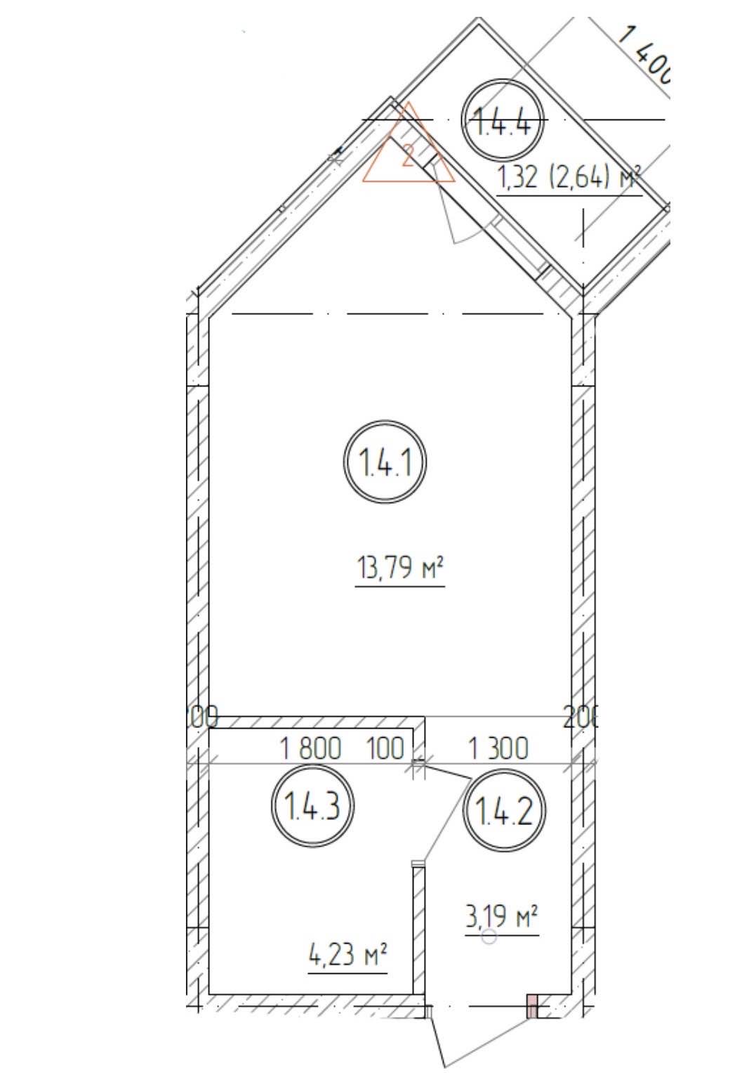 Планировка: Студия · 22,5 м²