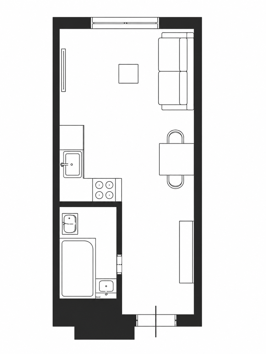 Планировка: Студия · 19,8 м²