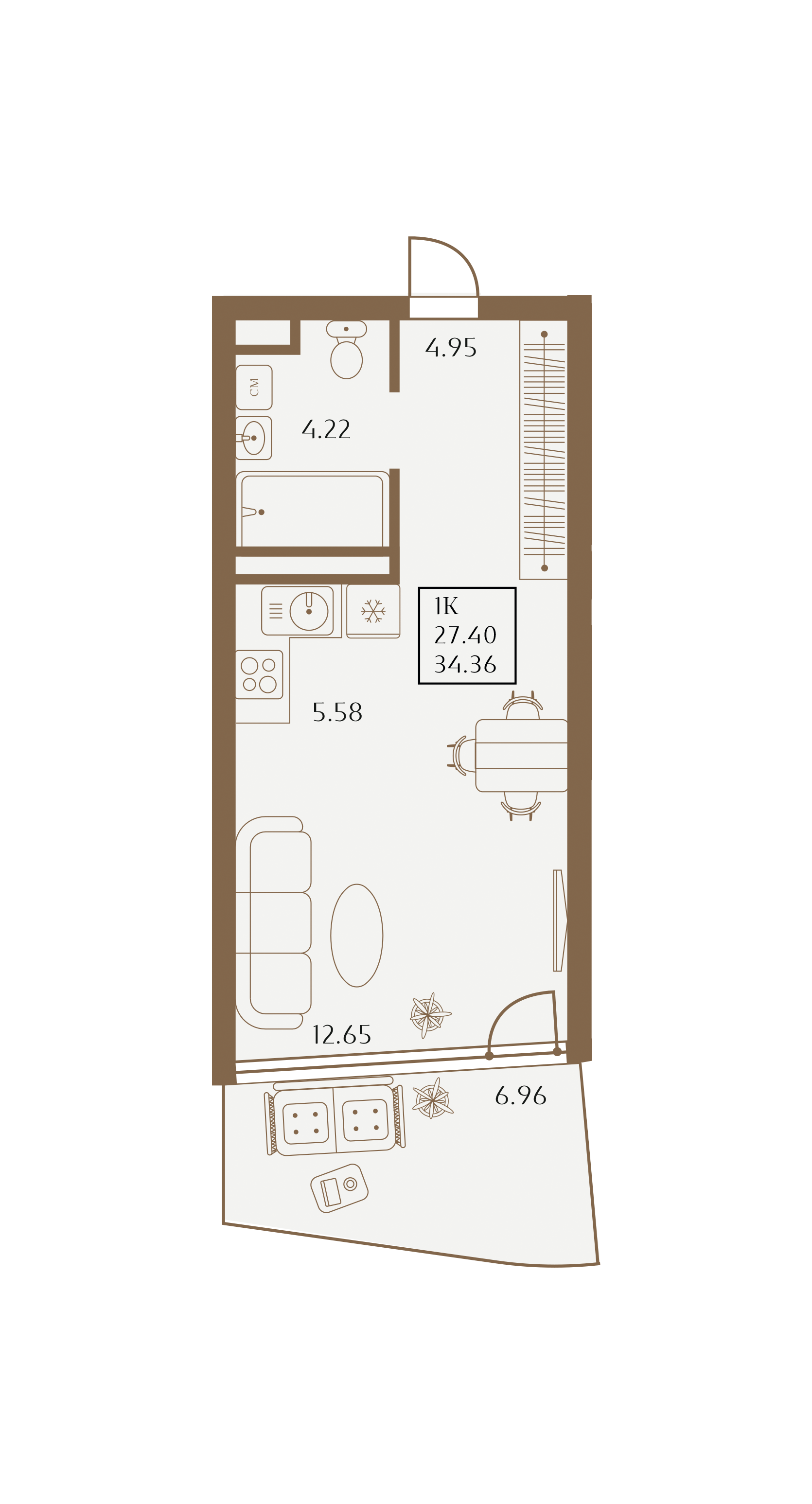Планировка: Лот · 34,36 м²