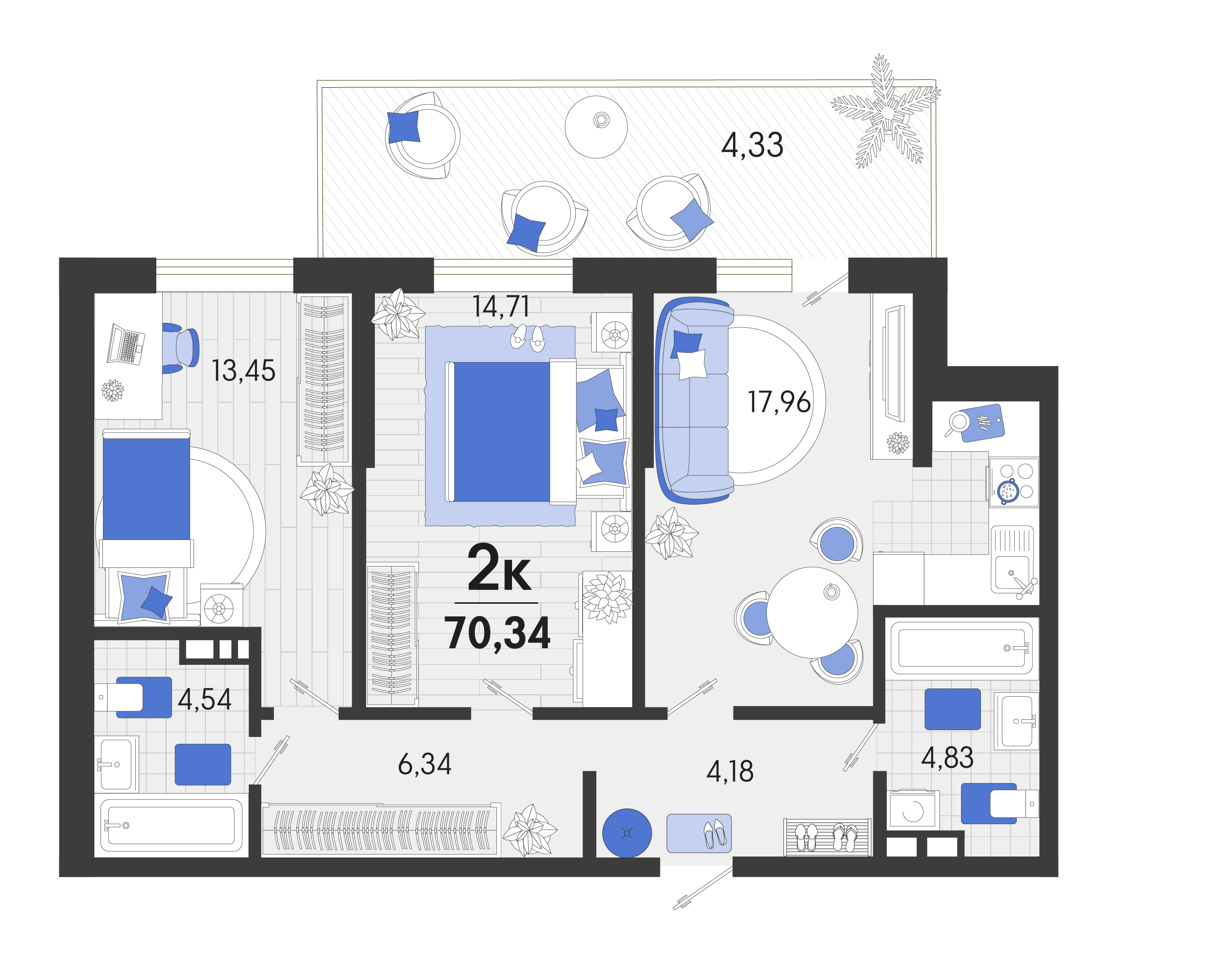 Планировка: Лот · 71,37 м²