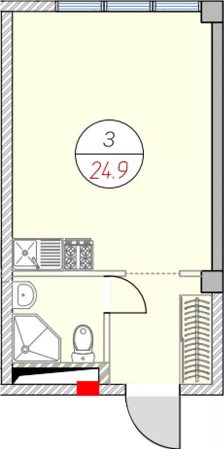 Планировка: Лот · 24,9 м²