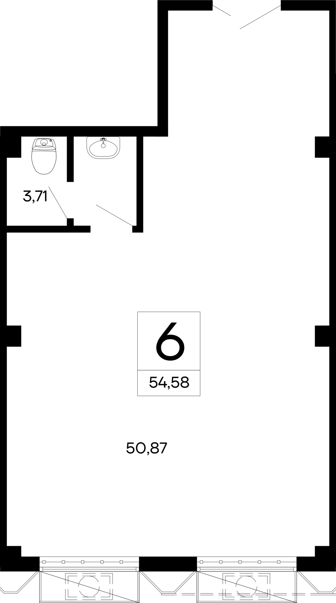Планировка: Лот · 54,58 м²