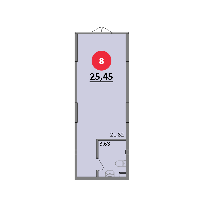 Планировка: Лот · 25,45 м²
