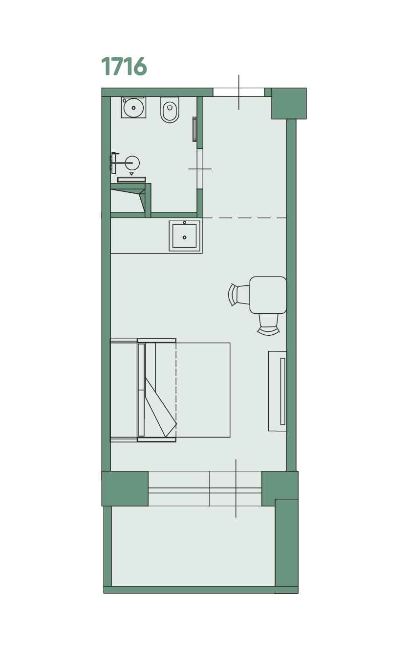 Планировка: Студия · 21,8 м²
