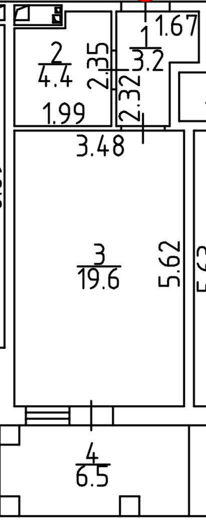 Планировка: 1-комнатная · 33,7 м²