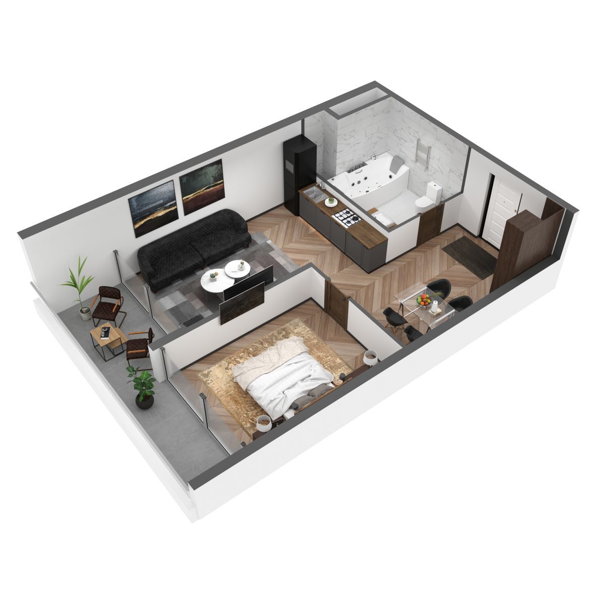 Планировка: 2-комнатная · 58,1 м²