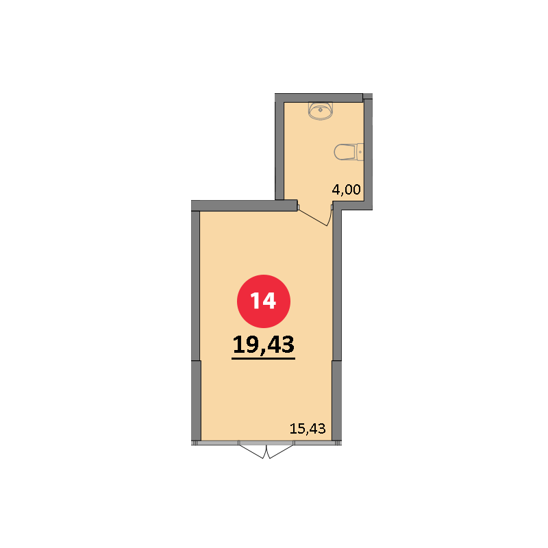 Планировка: Лот · 19,43 м²