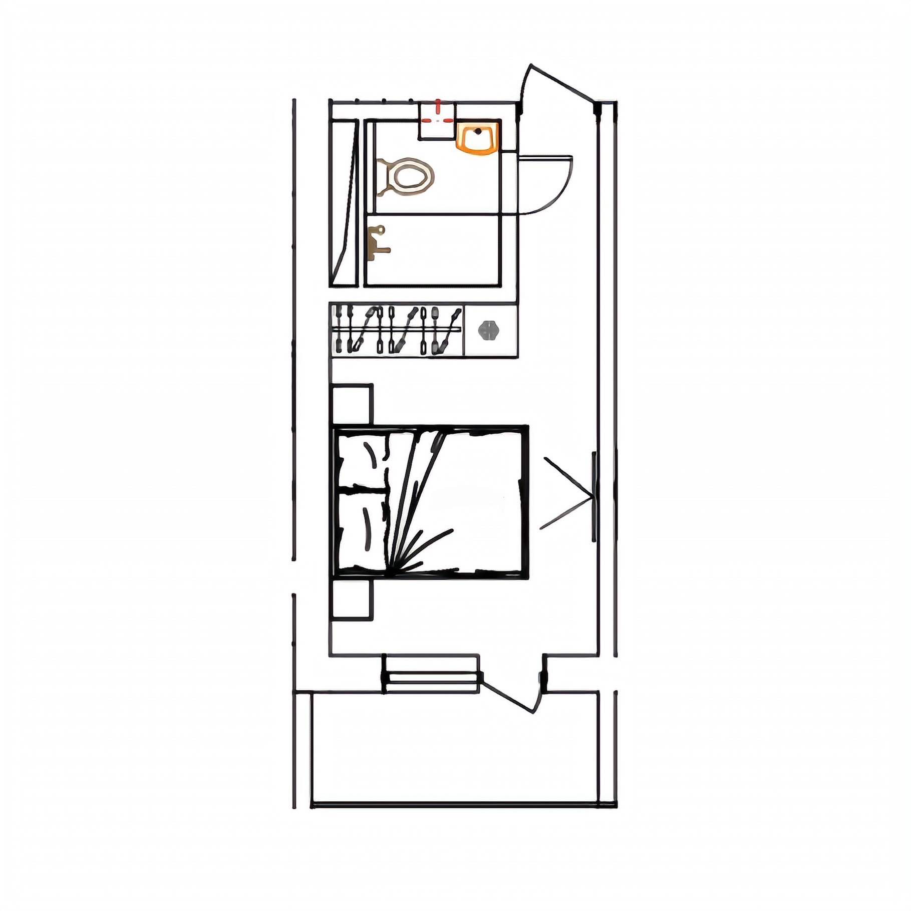 Планировка: Апартаменты · 20,8 м²