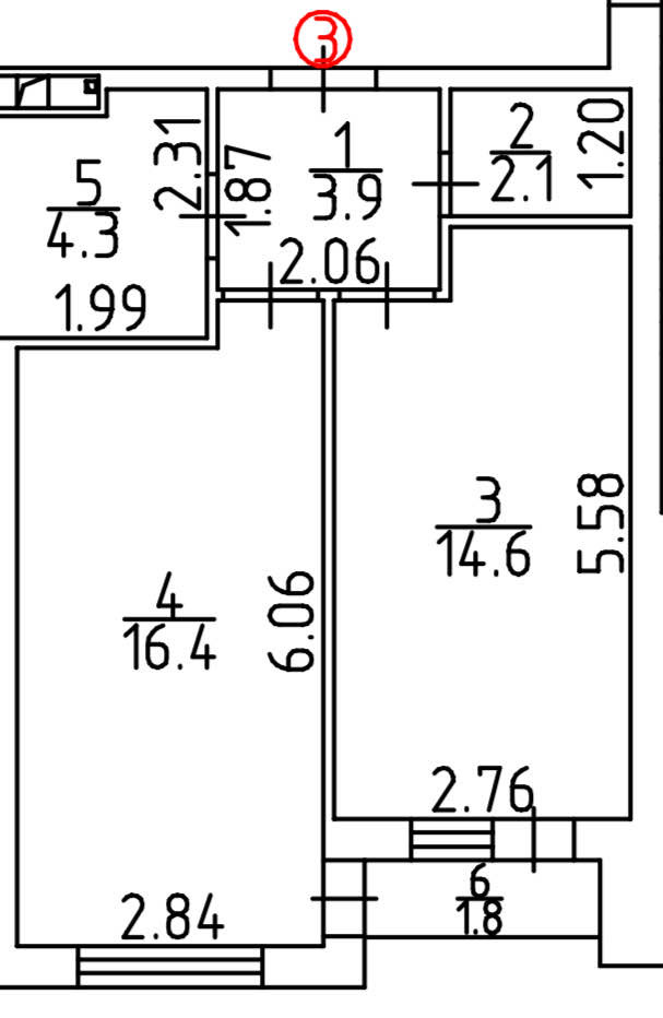 Планировка: 1-комнатная · 43,1 м²