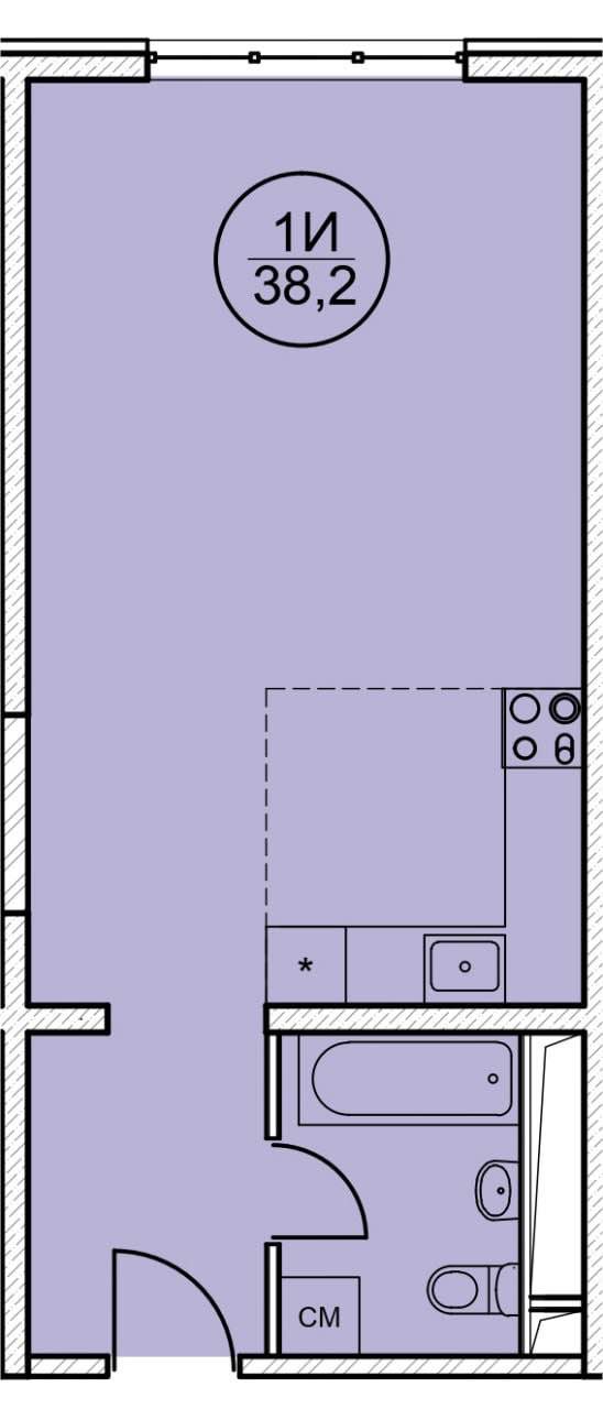 Планировка: Лот · 38,2 м²