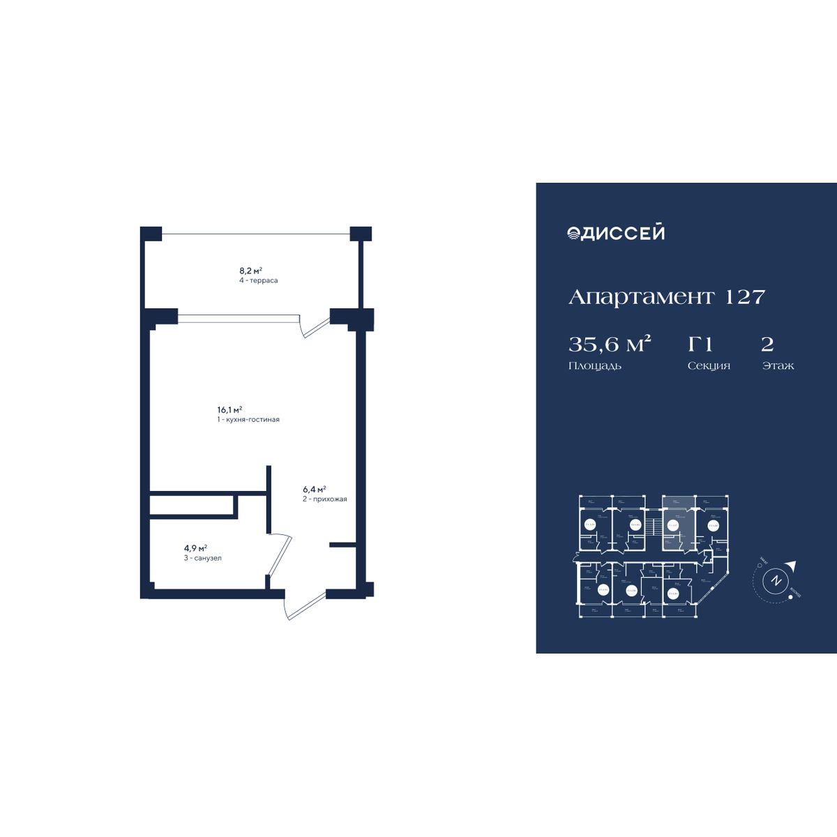 Планировка: Апартаменты · 35,6 м²