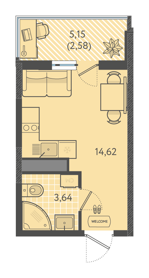 Планировка: Лот · 20,85 м²