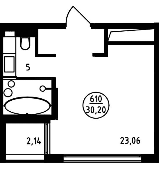 Планировка: Апартаменты · 27,8 м²