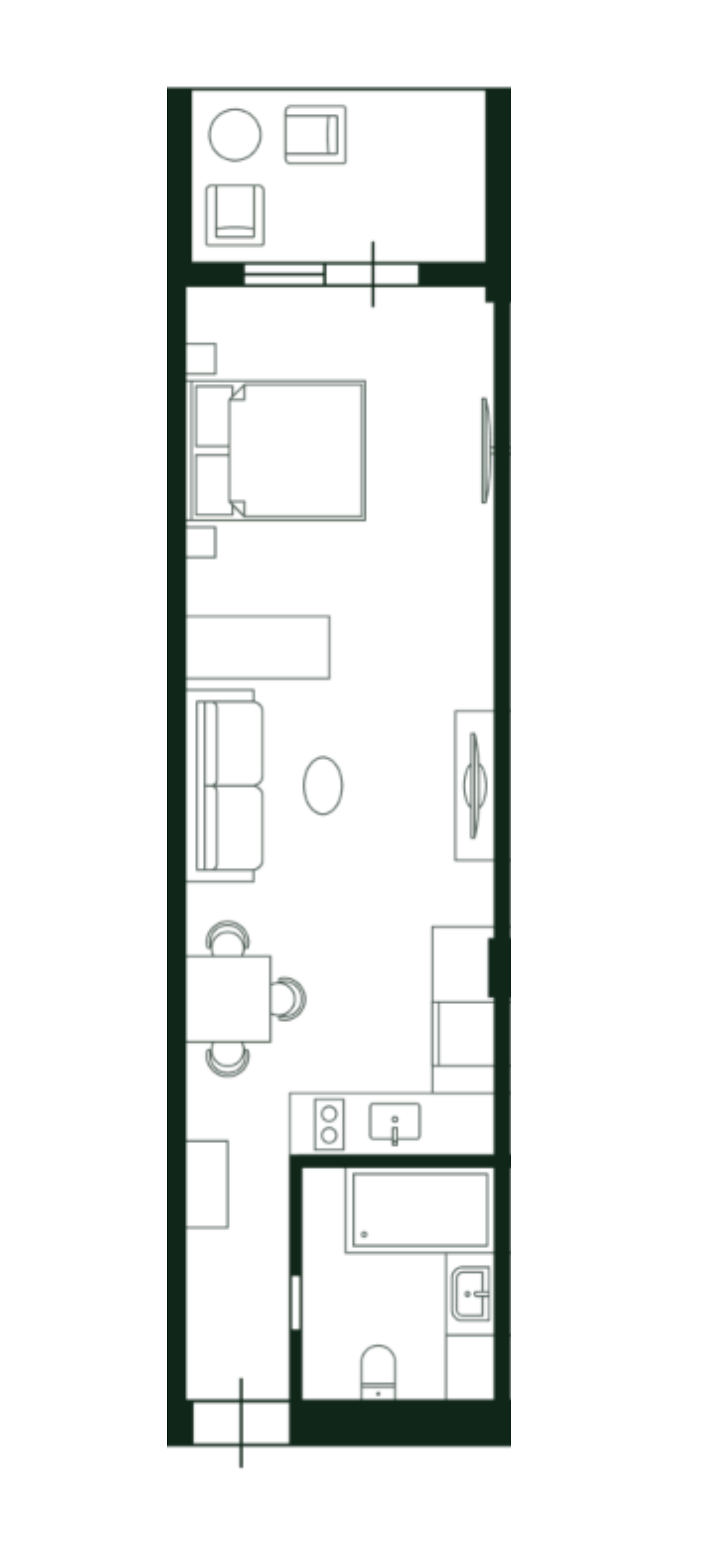 Планировка: Студия · 32,4 м²