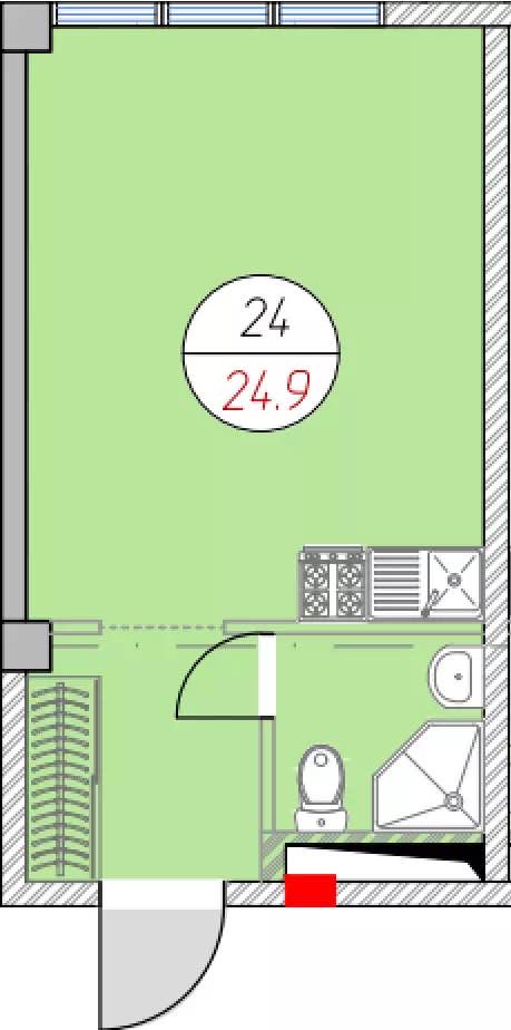 Планировка: Лот · 24,9 м²
