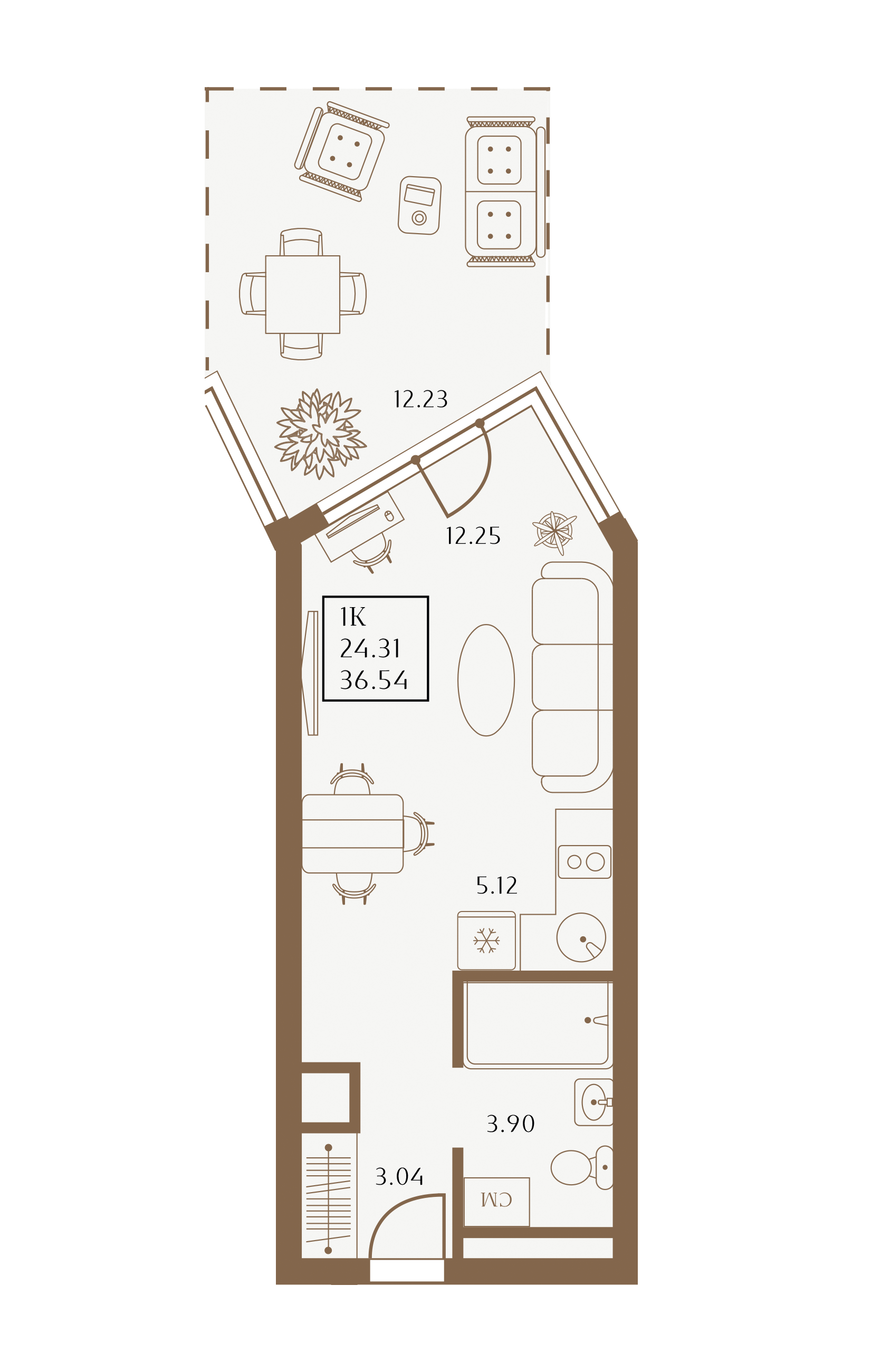 Планировка: Лот · 36,54 м²