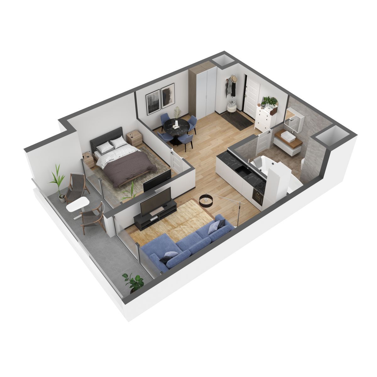 Планировка: 2-комнатная · 61,8 м²