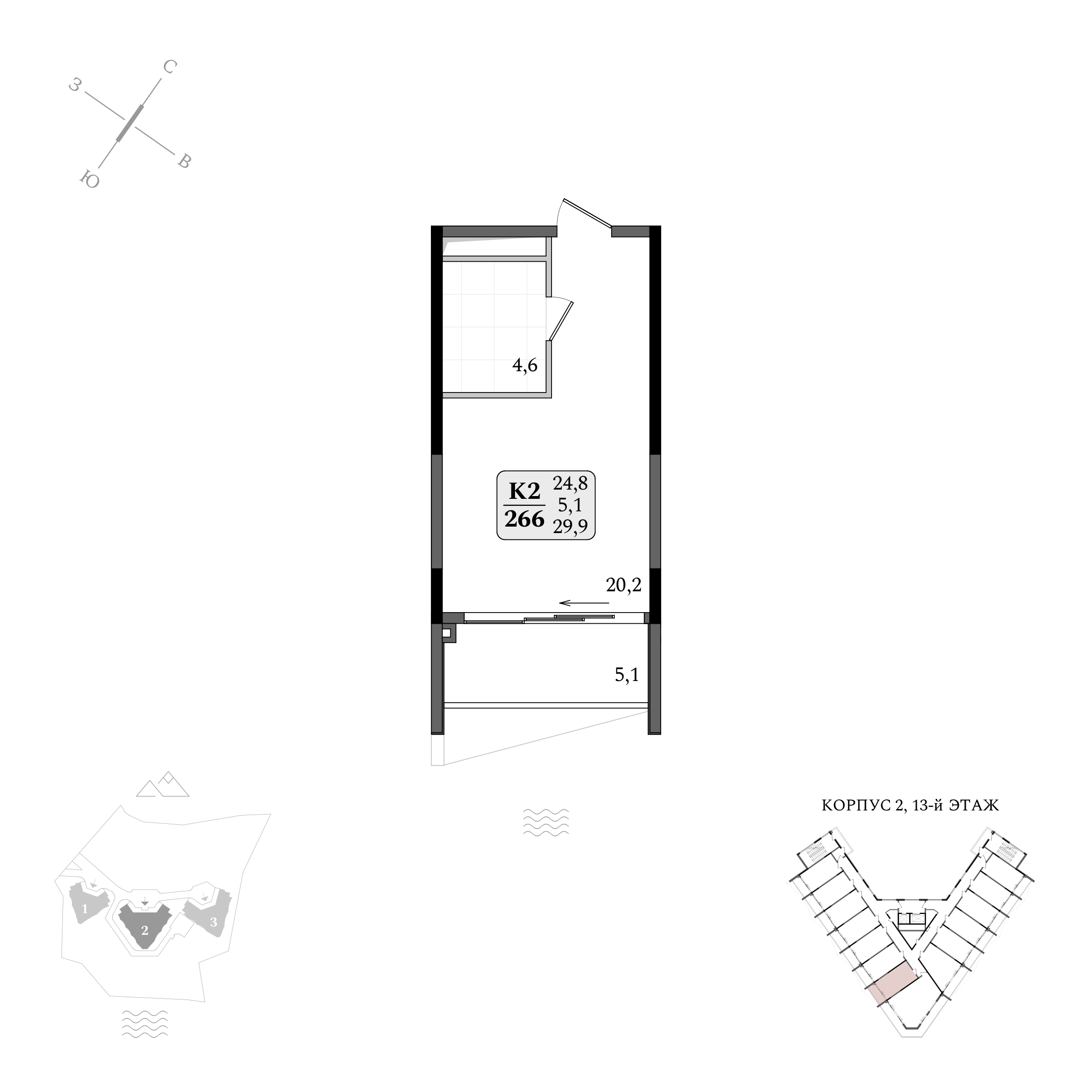 Планировка: Студия · 29,9 м²