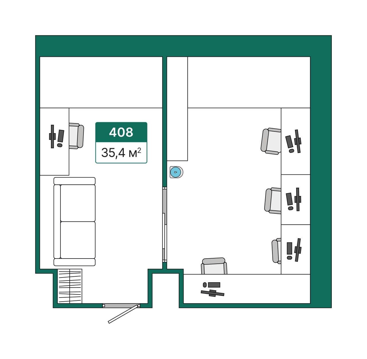 Планировка: Лот · 35,4 м²