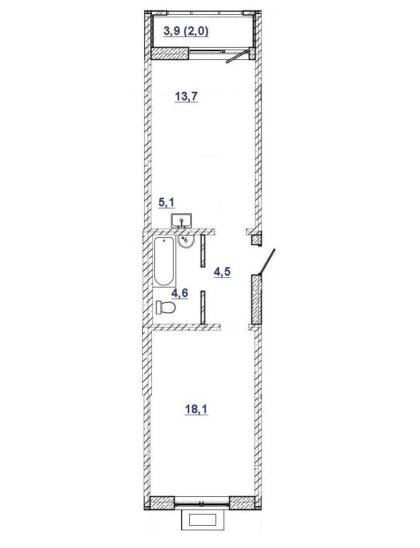 Планировка: 2-комнатная · 48,2 м²