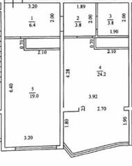 Планировка: 2-комнатная · 60 м²