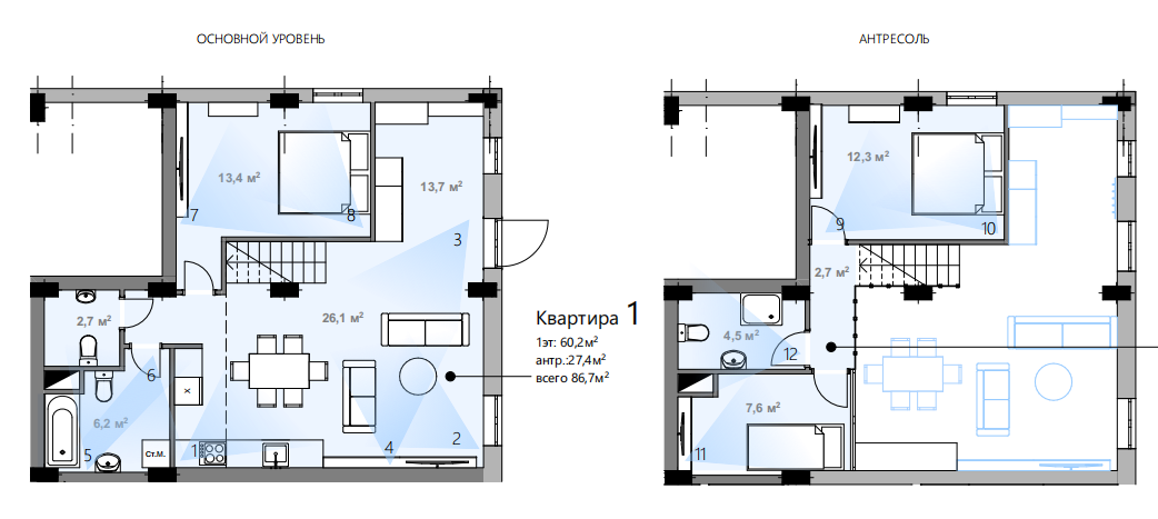 Планировка: Лот · 60,2 м²