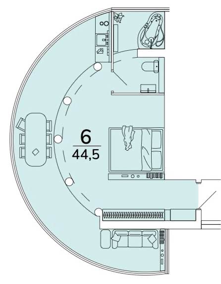 Планировка: Лот · 44,5 м²