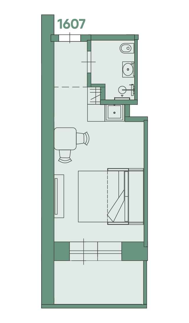 Планировка: Студия · 21,1 м²