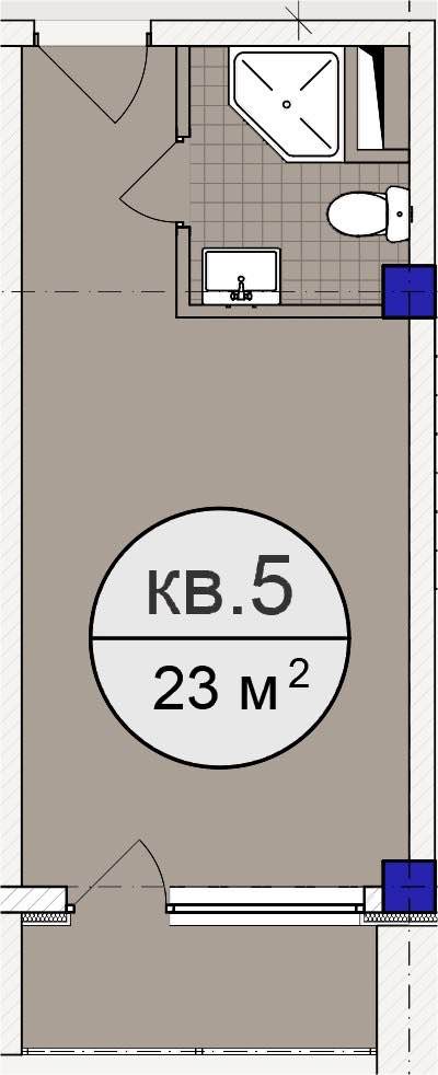 Планировка: Студия · 23 м²