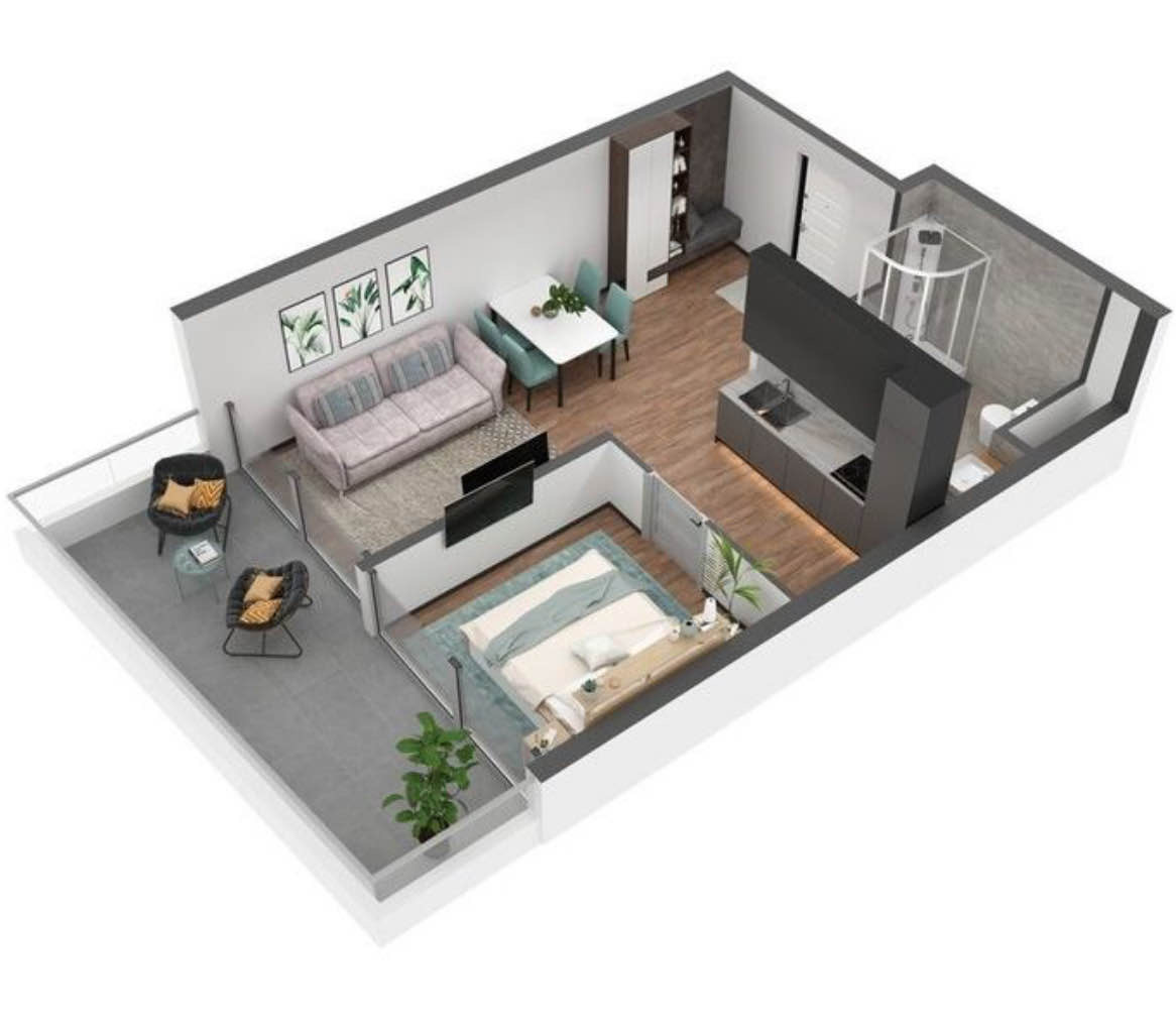 Планировка: 2-комнатная · 61,6 м²