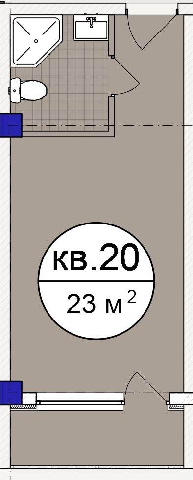 Планировка: Студия · 23 м²