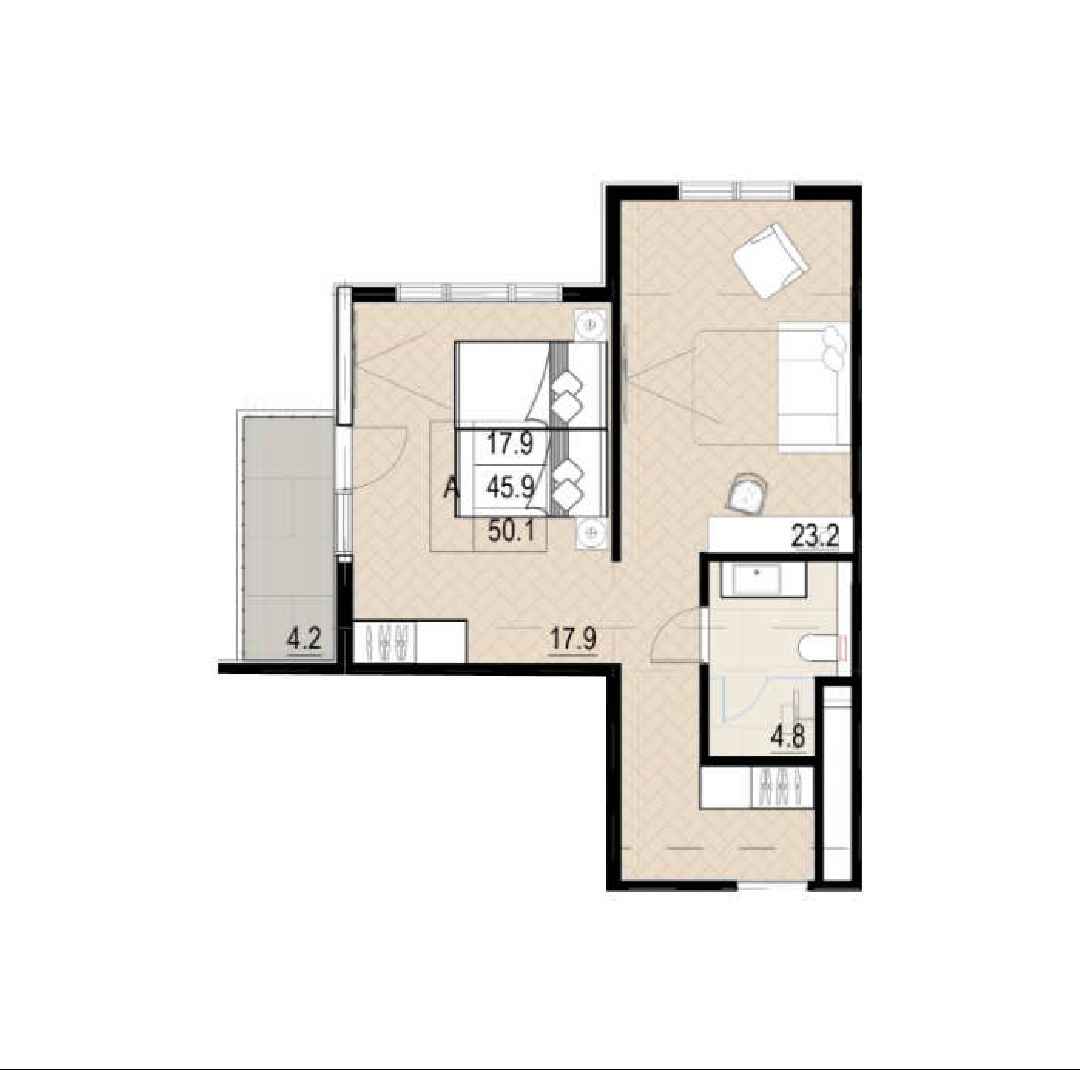 Планировка: Лот · 50,1 м²