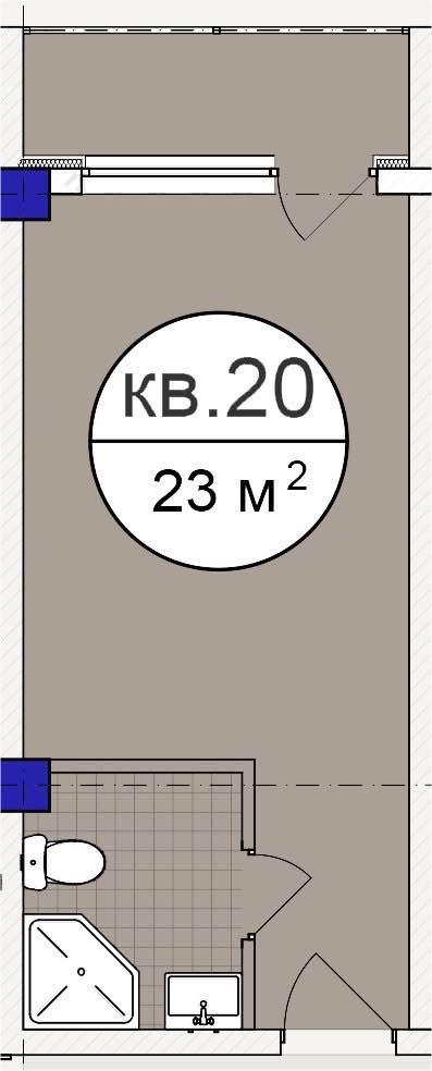 Планировка: Студия · 23 м²