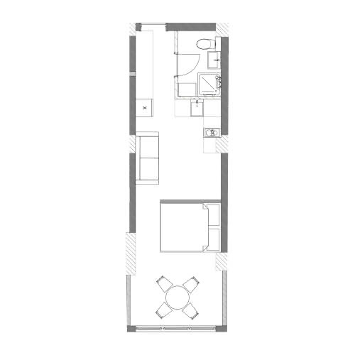 Планировка: Апартаменты · 31,6 м²
