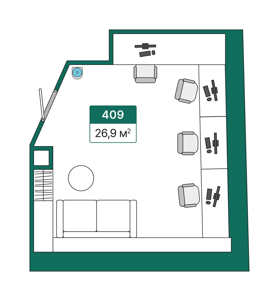 Планировка: Лот · 26,9 м²
