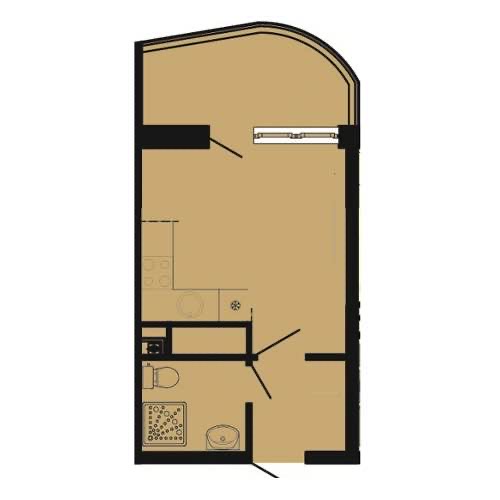 Планировка: Студия · 16,5 м²