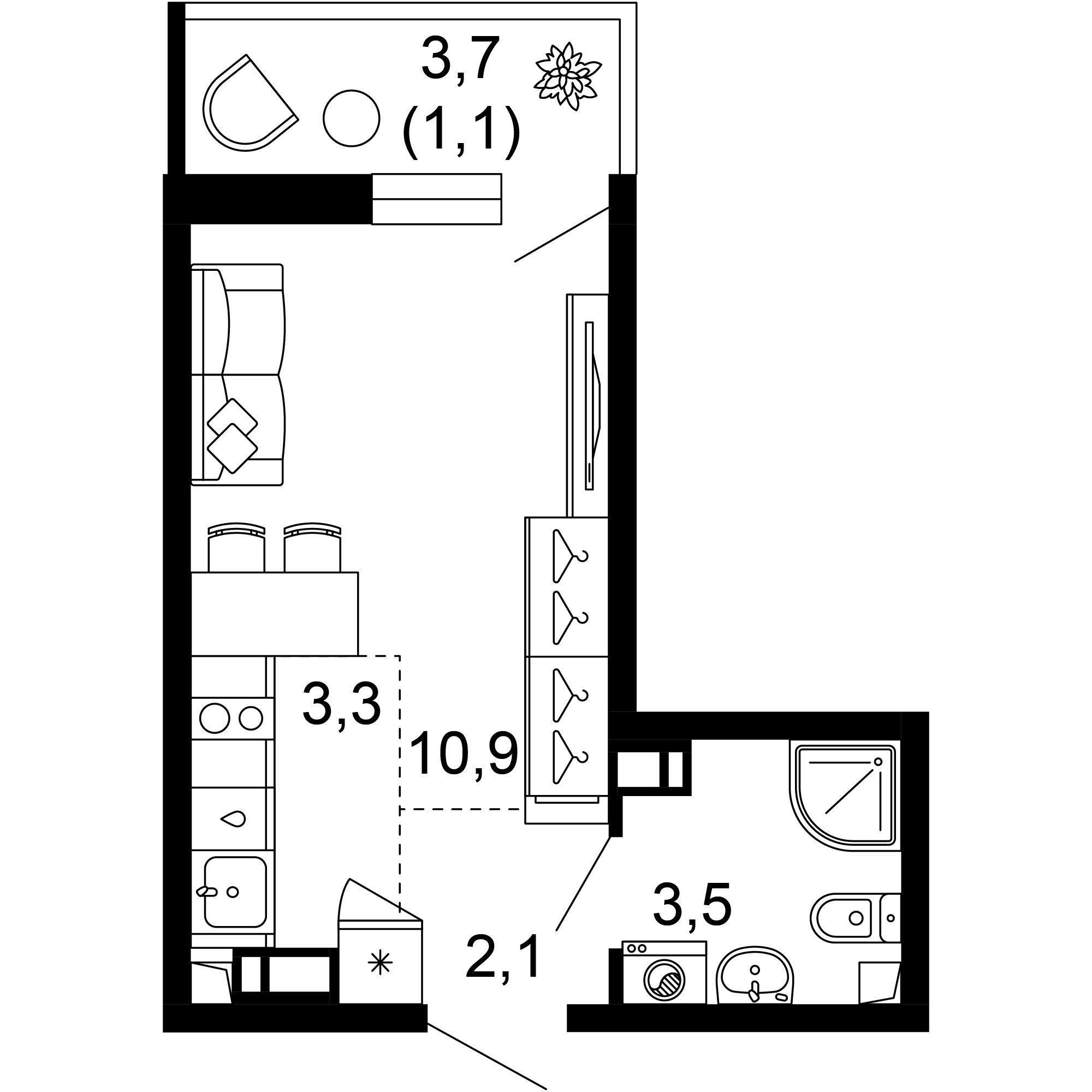 Планировка: Лот · 20,8 м²