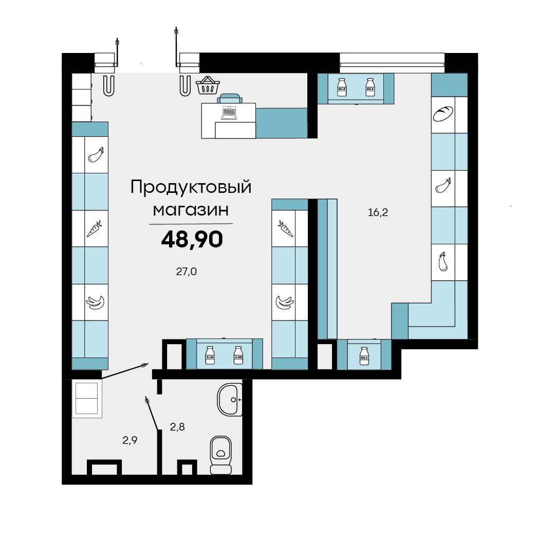 Планировка: Лот · 49,8 м²