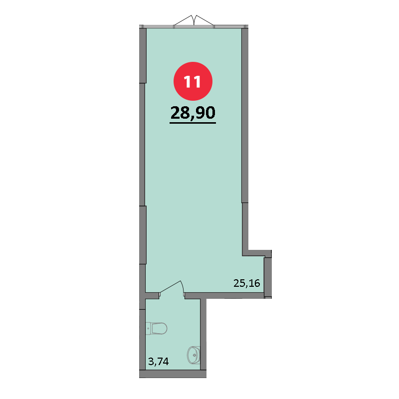 Планировка: Лот · 28,9 м²