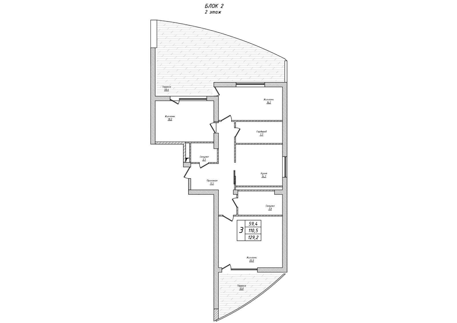 Планировка: 3-комнатная · 116,2 м²
