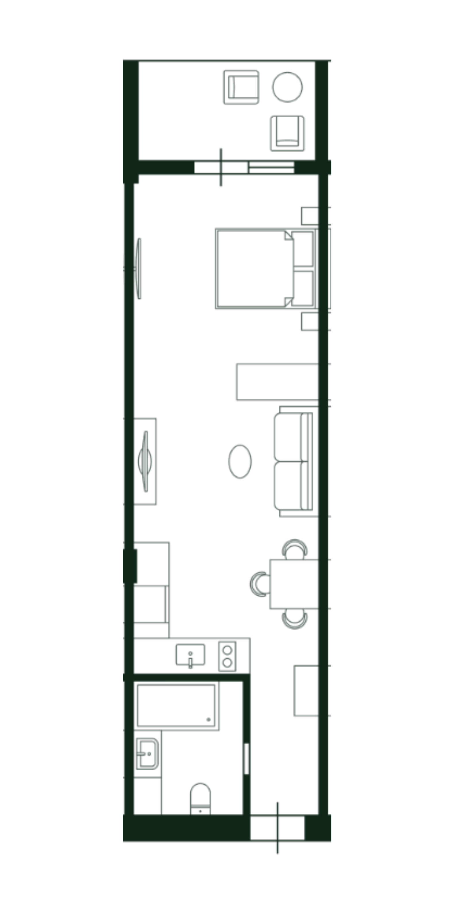 Планировка: Студия · 32,9 м²