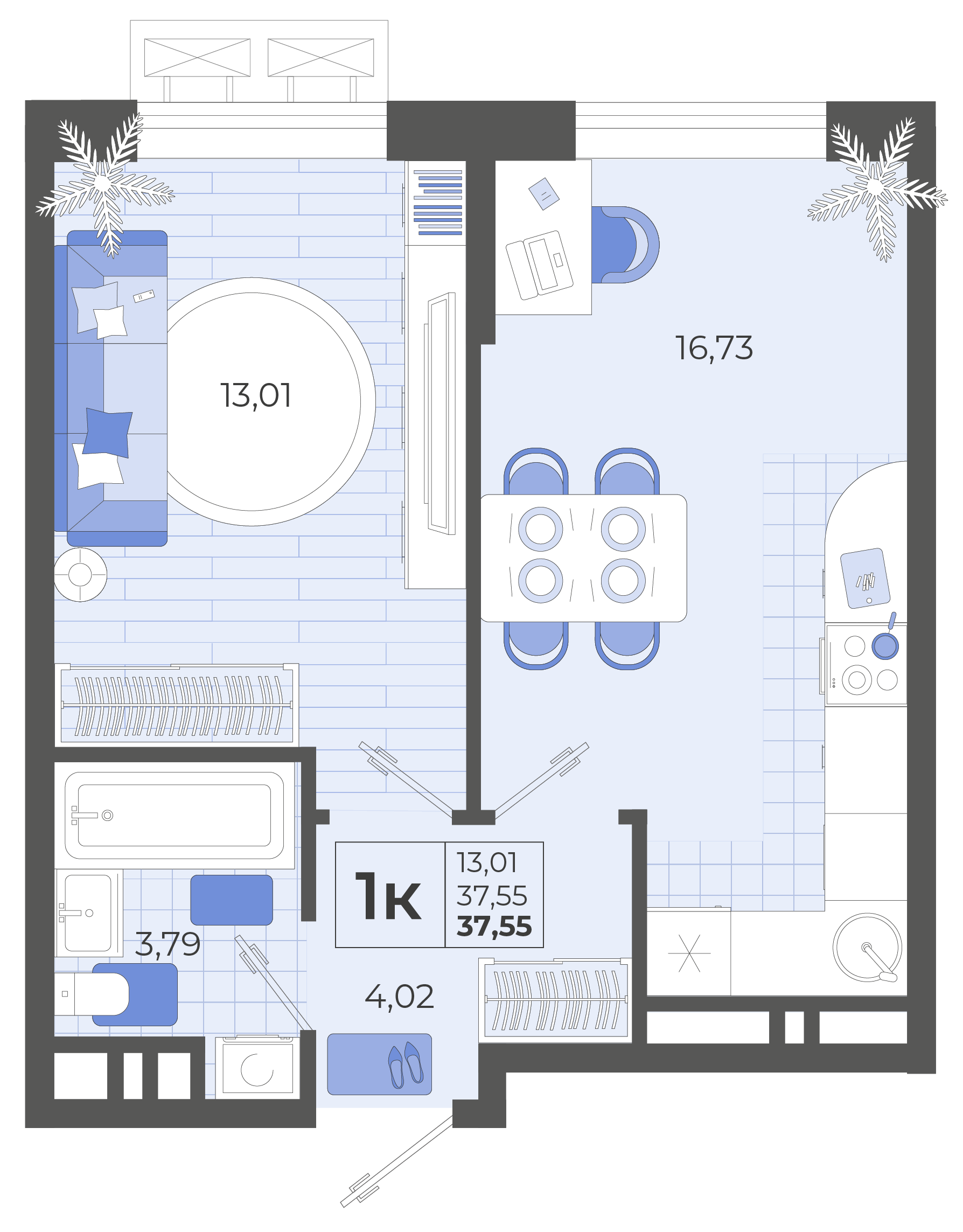 Планировка: Лот · 37,55 м²