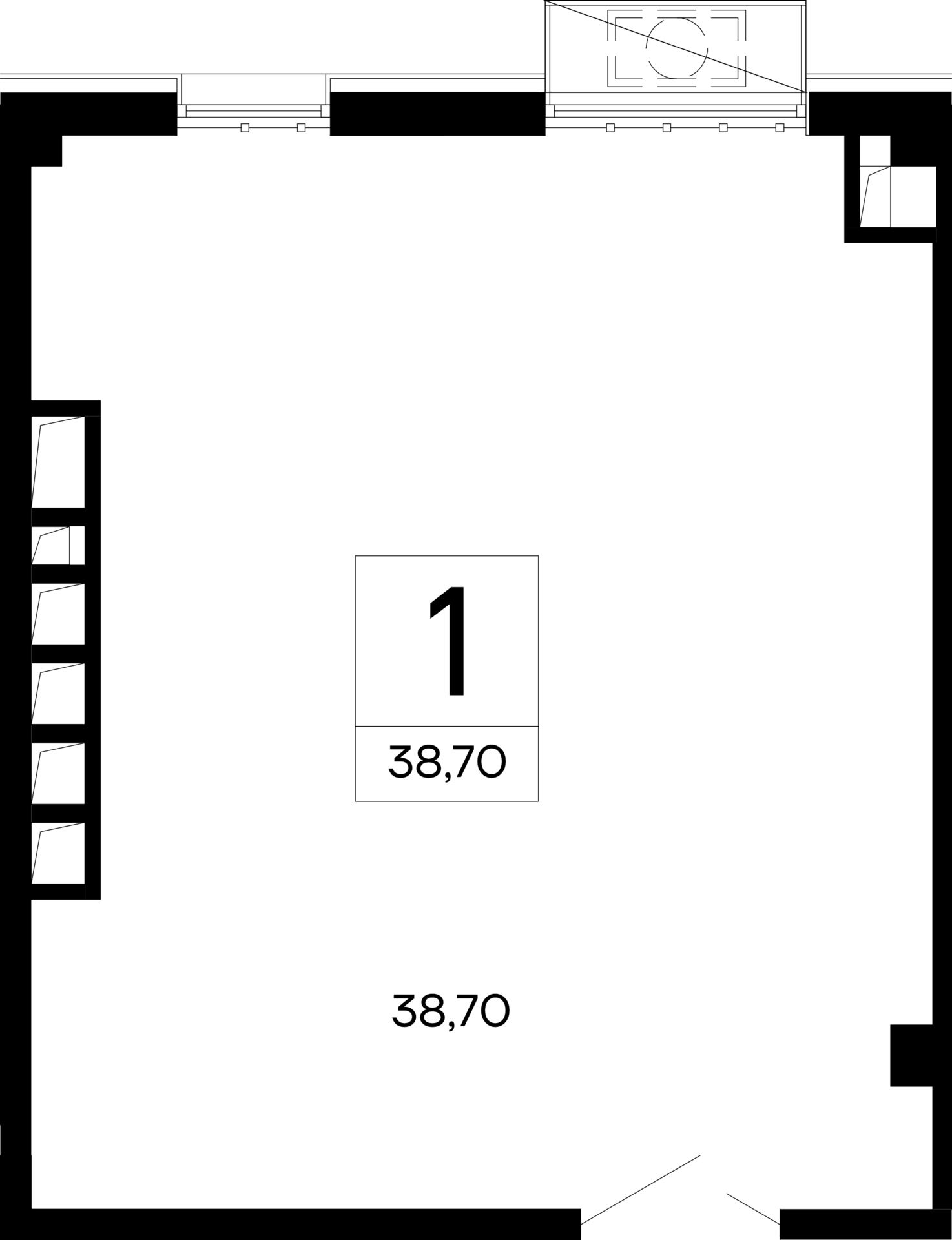 Планировка: Лот · 38,7 м²
